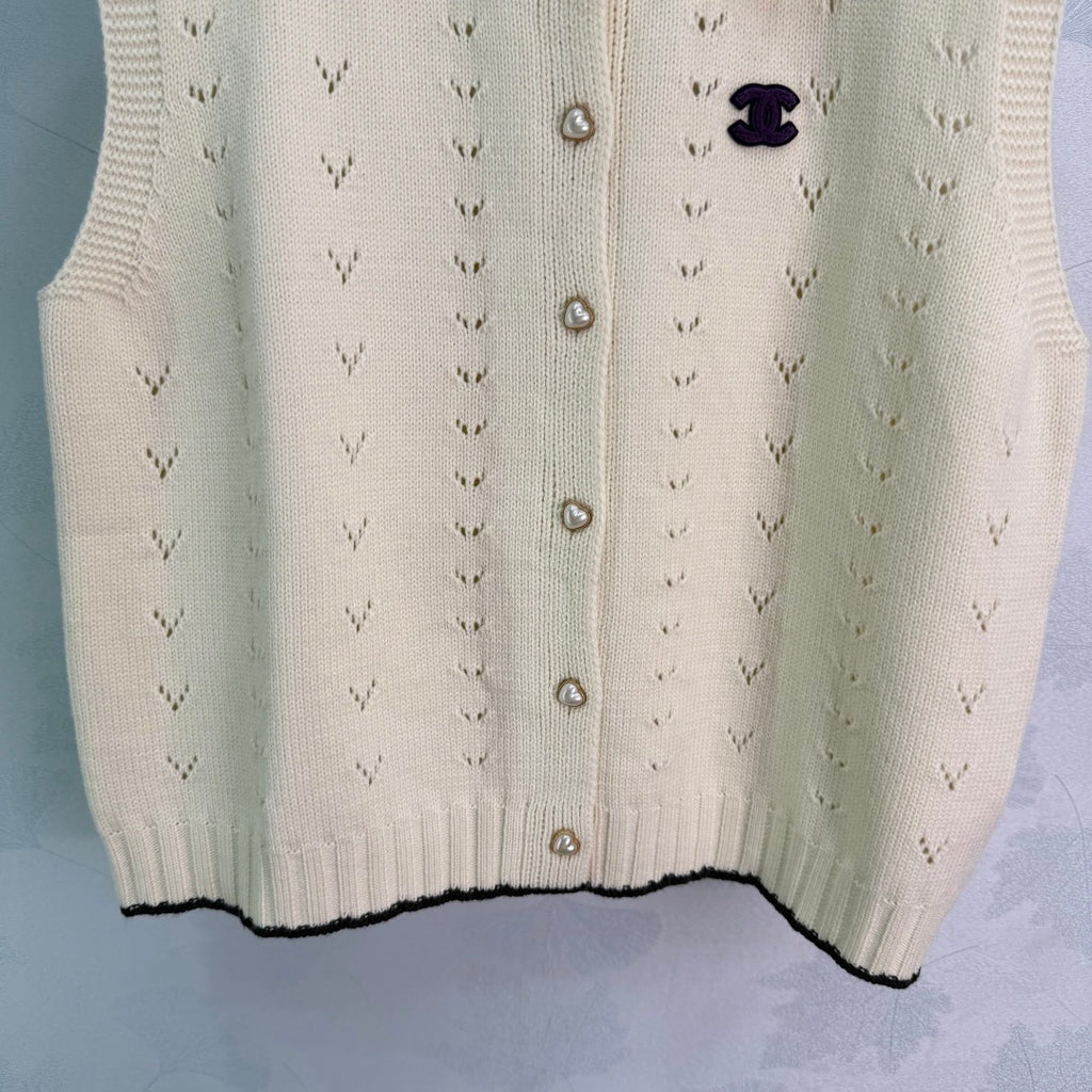 Pointelle Knit Button Cardigan - View 7