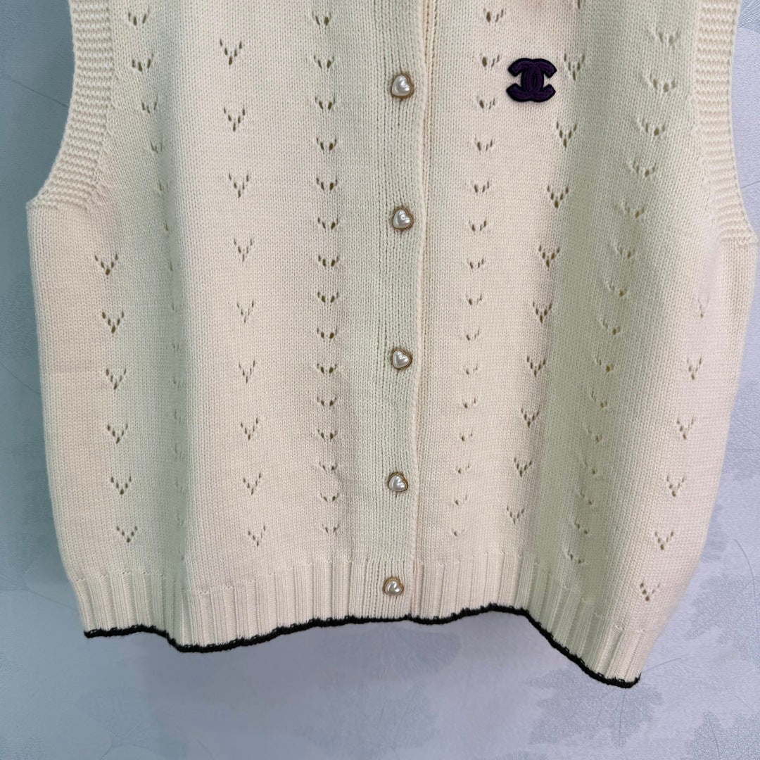 Pointelle Knit Button Cardigan - View 7