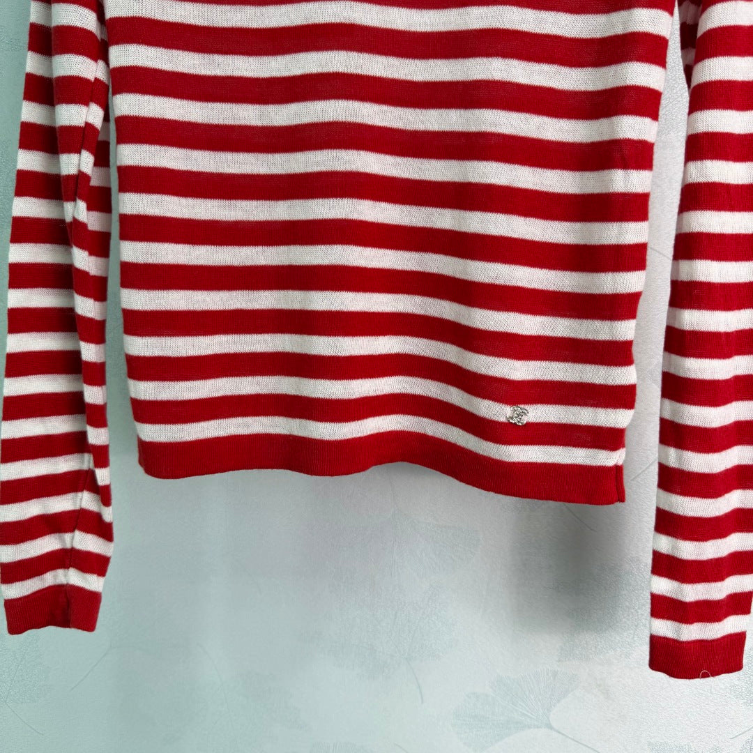 Striped Long-Sleeve Knit Top - View 7