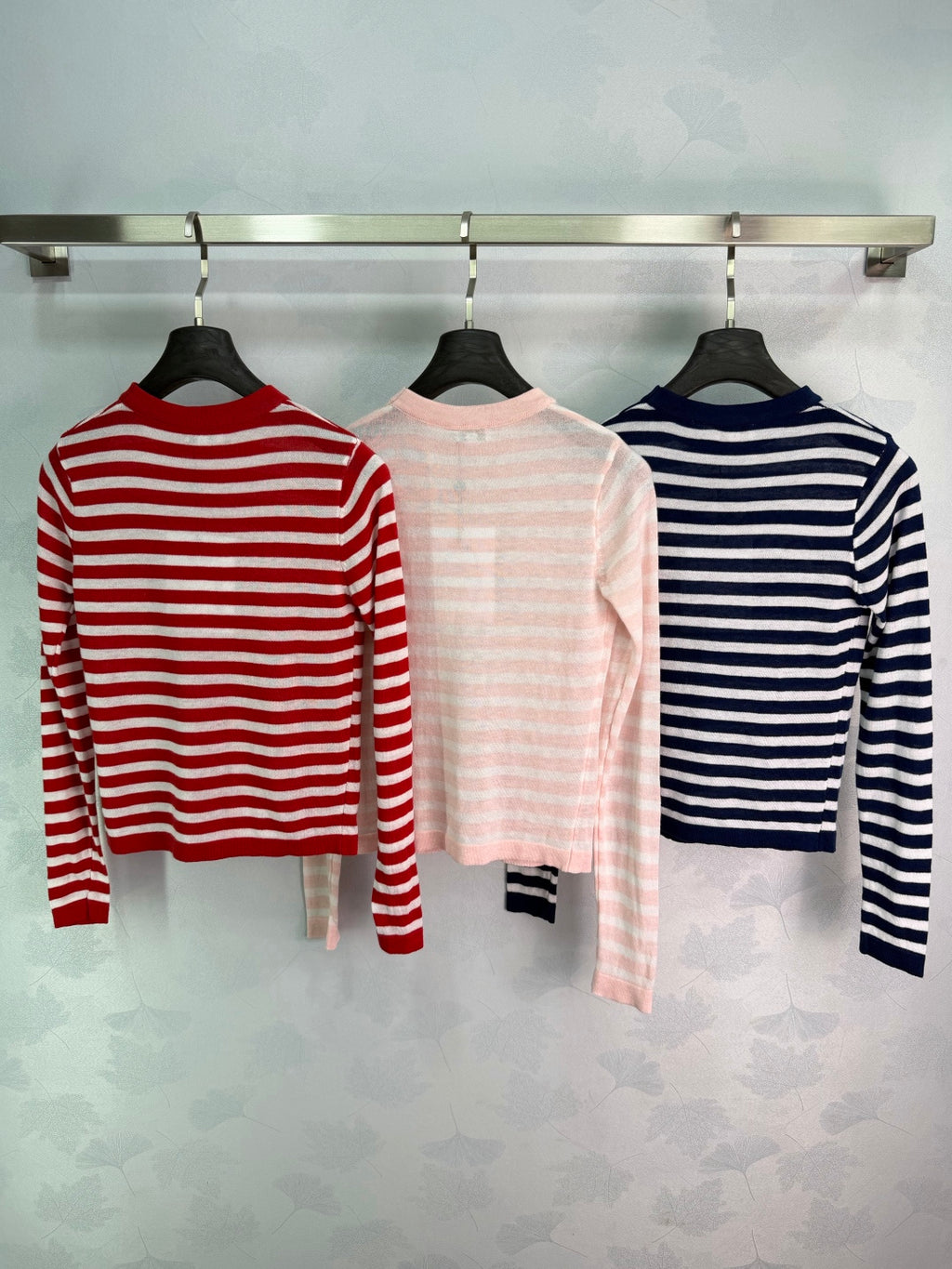 Striped Long-Sleeve Knit Top - View 9