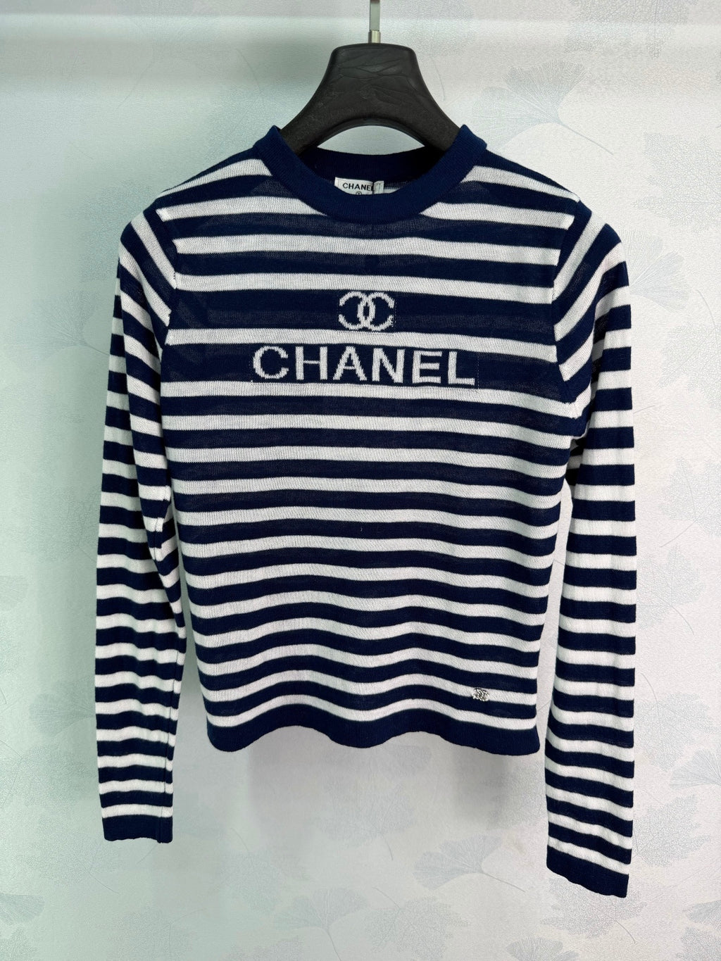Striped Long-Sleeve Knit Top - View 2