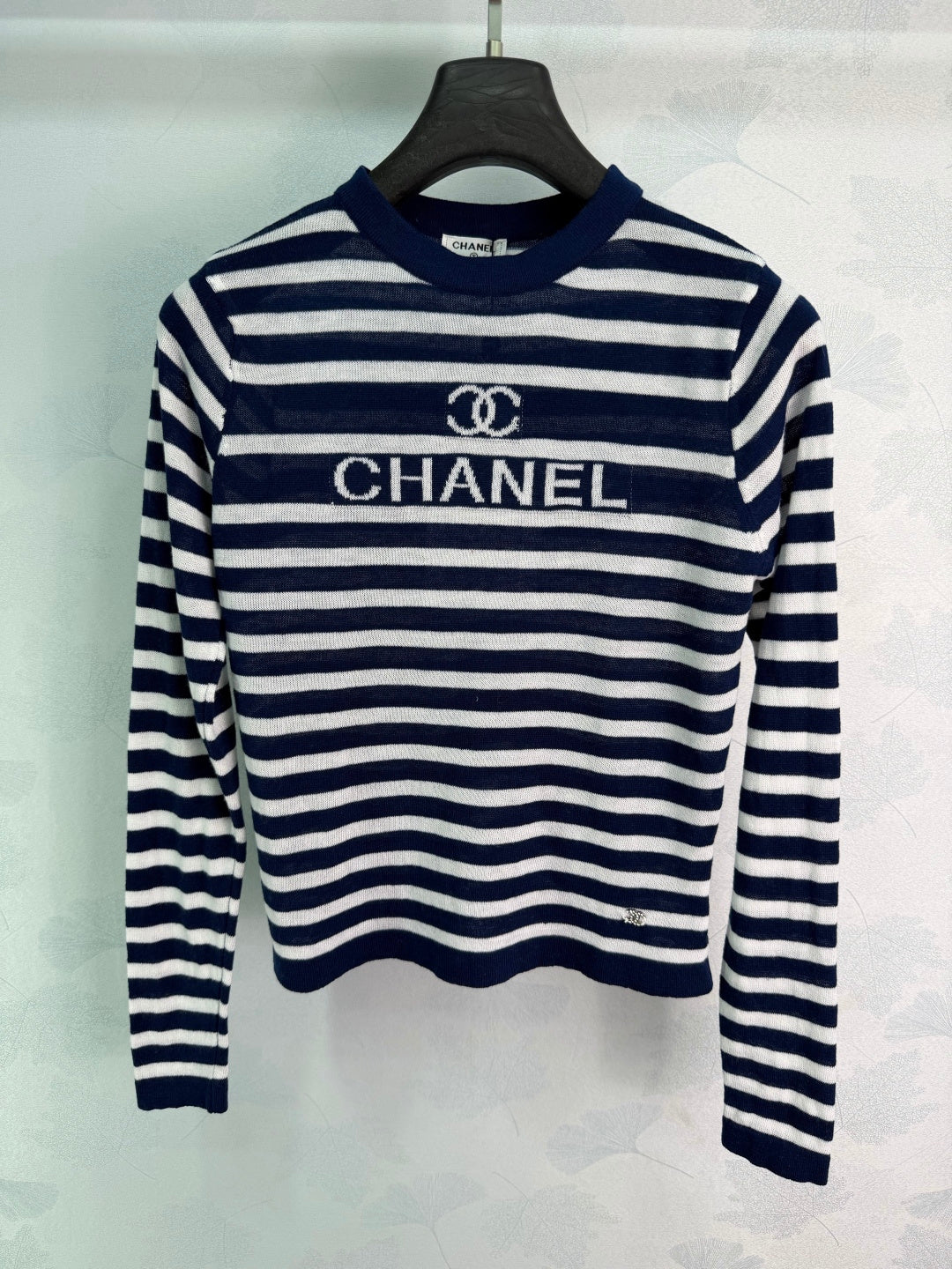 Striped Long-Sleeve Knit Top - View 2