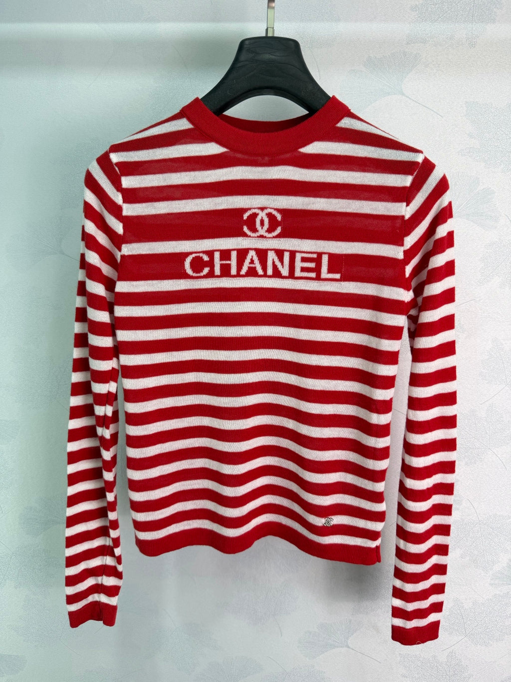 Striped Long-Sleeve Knit Top - View 4