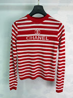 Striped Long-Sleeve Knit Top - View 4