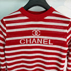 Striped Long-Sleeve Knit Top - View 5