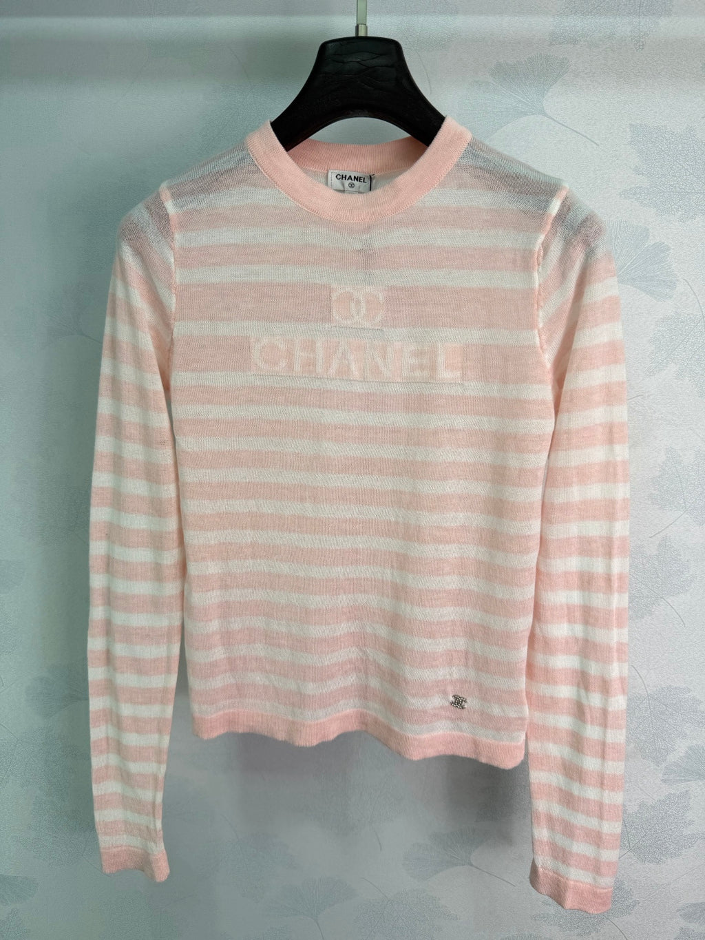 Striped Long-Sleeve Knit Top - View 3
