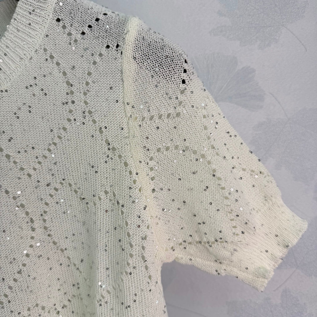 Textured Knit Short-Sleeve Top - View 3