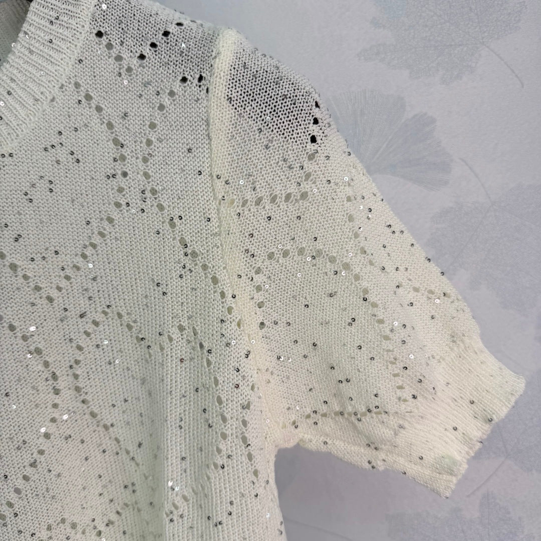 Textured Knit Short-Sleeve Top - View 3