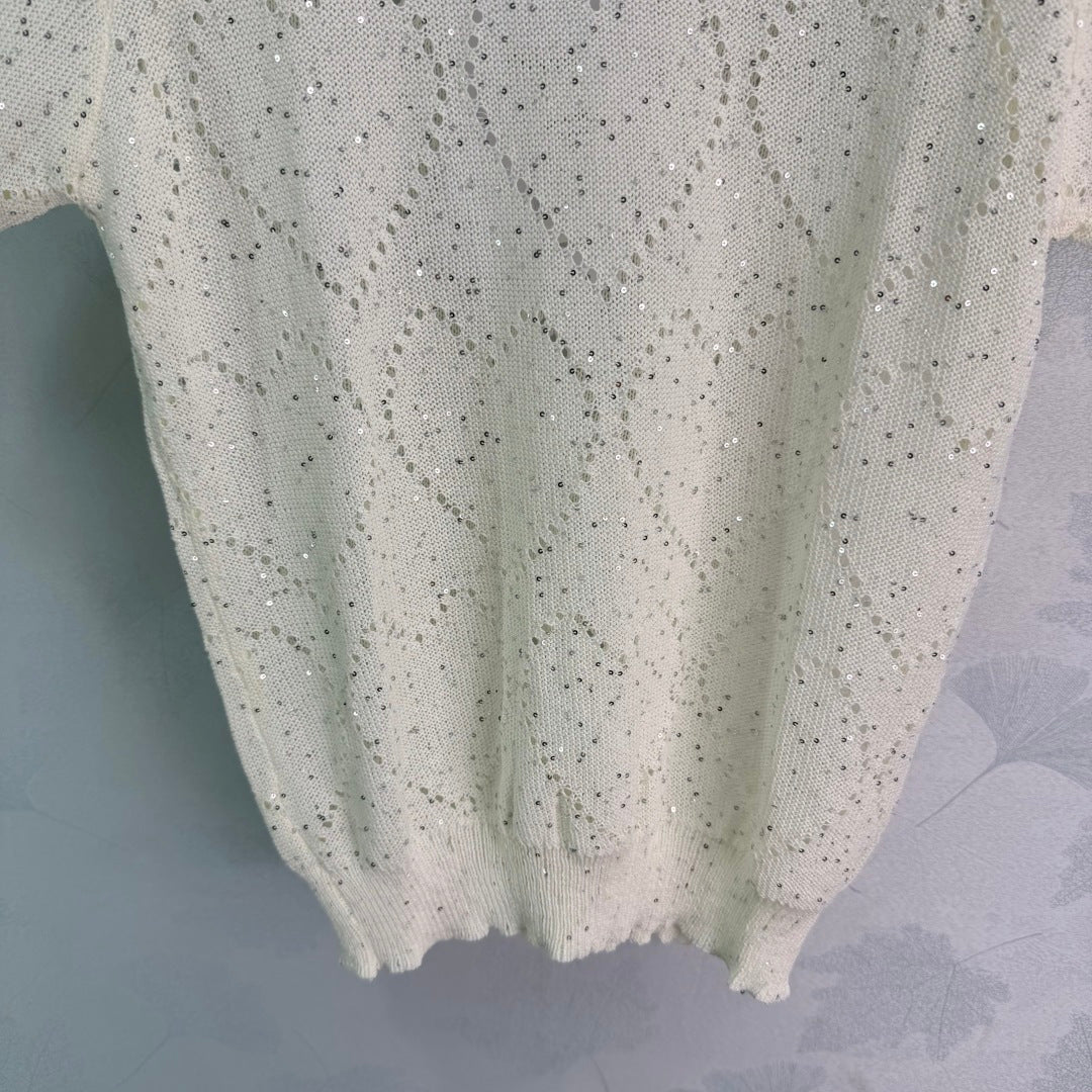 Textured Knit Short-Sleeve Top - View 6