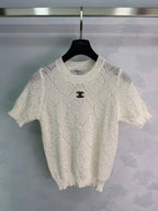 Textured Knit Short-Sleeve Top - View 1