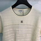 Pointelle Knit Short-Sleeve Top - View 2