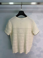 Pointelle Knit Short-Sleeve Top - View 9