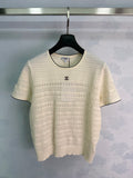Pointelle Knit Short-Sleeve Top - View 1