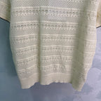Pointelle Knit Short-Sleeve Top - View 6