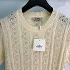 Pointelle Knit Polo Shirt - View 4