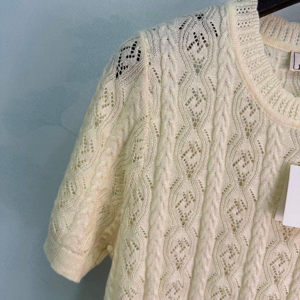 Pointelle Knit Polo Shirt - View 5