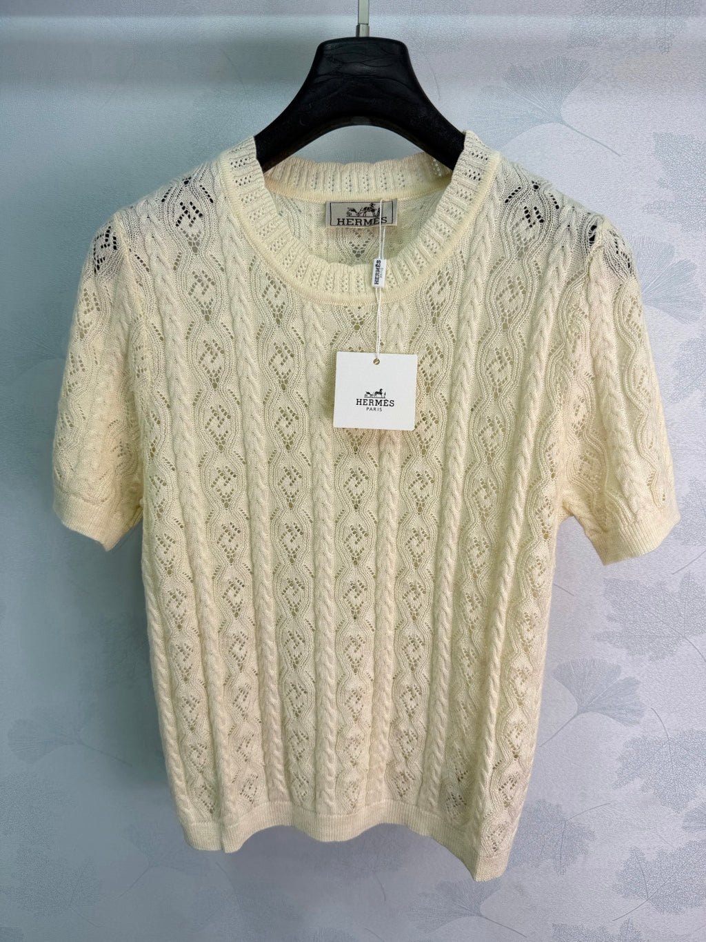 Pointelle Knit Polo Shirt - View 3