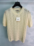 Pointelle Knit Polo Shirt - View 3