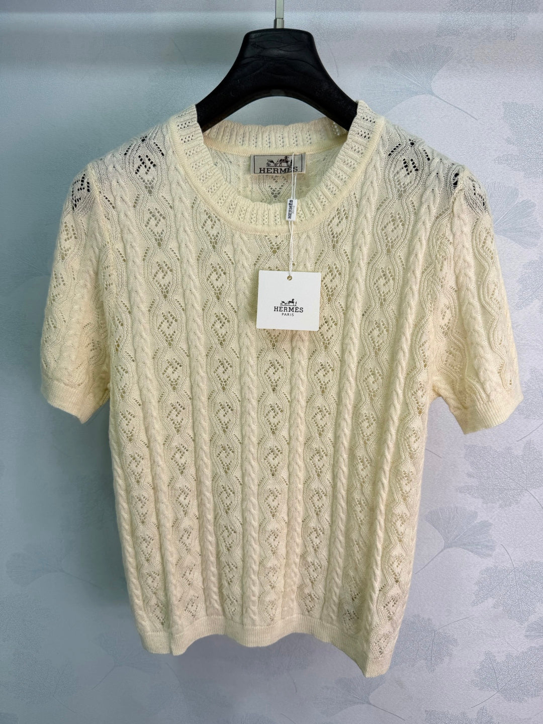 Pointelle Knit Polo Shirt - View 3
