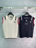 Contrast-Trim Knit Vest - View 1
