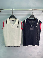 Contrast-Trim Knit Vest - View 1