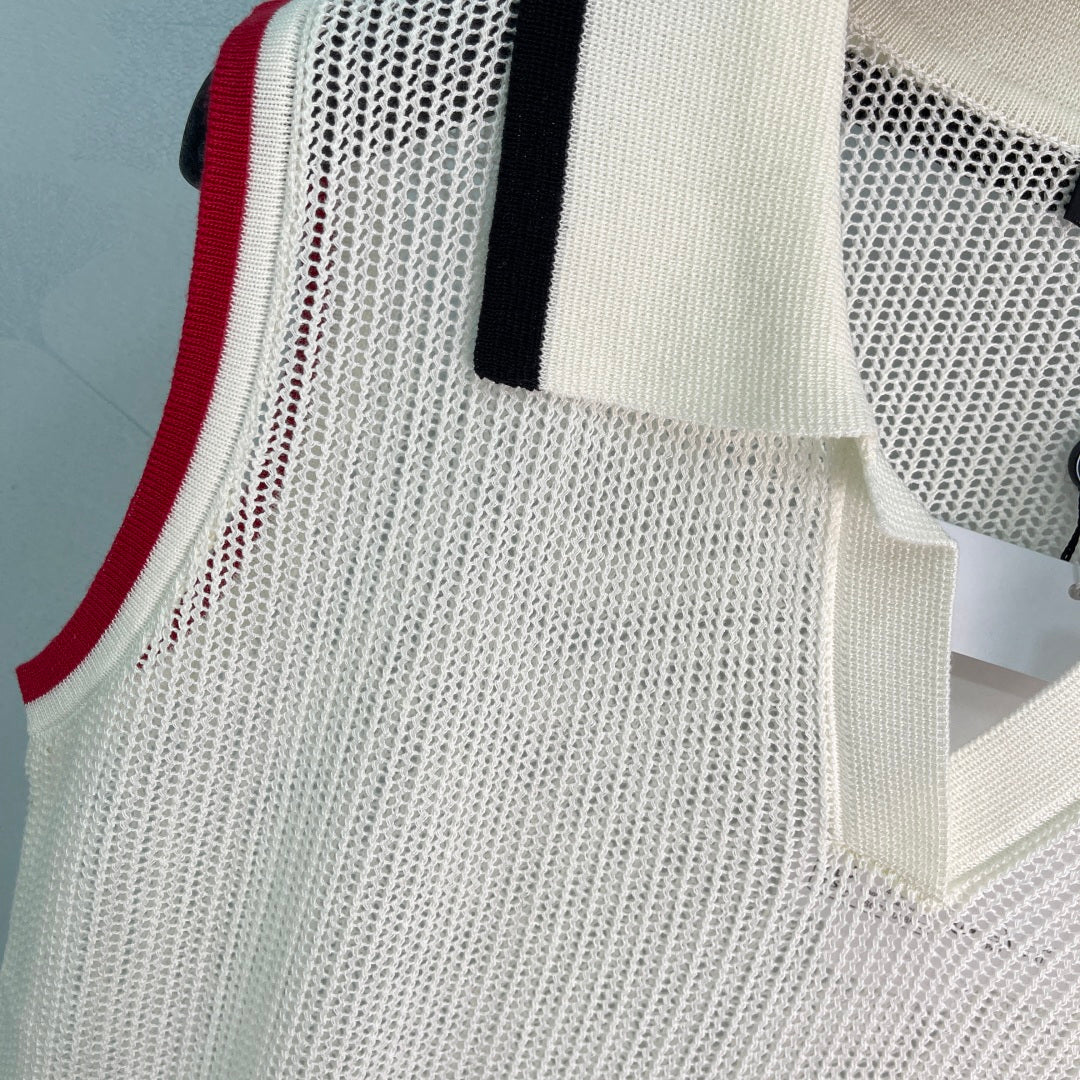 Contrast-Trim Knit Vest - View 6