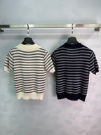 Striped Short-Sleeve Knit Polo - View 9