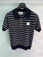 Striped Short-Sleeve Knit Polo - View 2