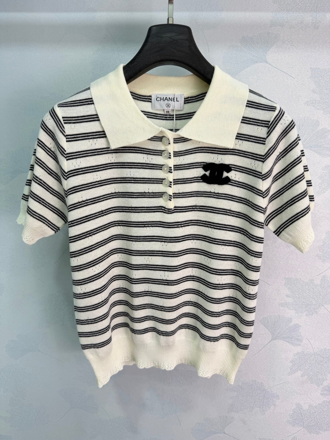 Striped Short-Sleeve Knit Polo - View 3
