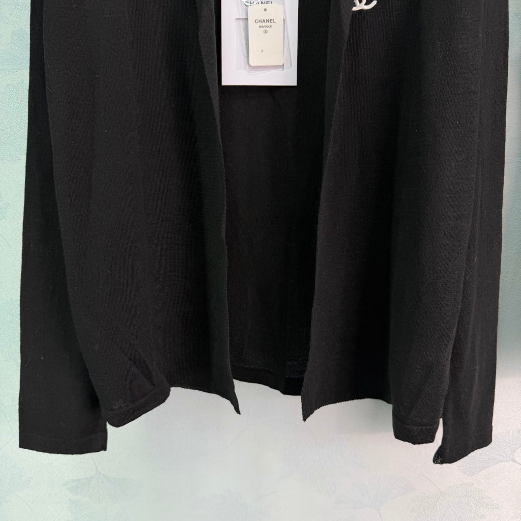 Knit Cardigan And Skirt Three-Piece Set - Black - View 5