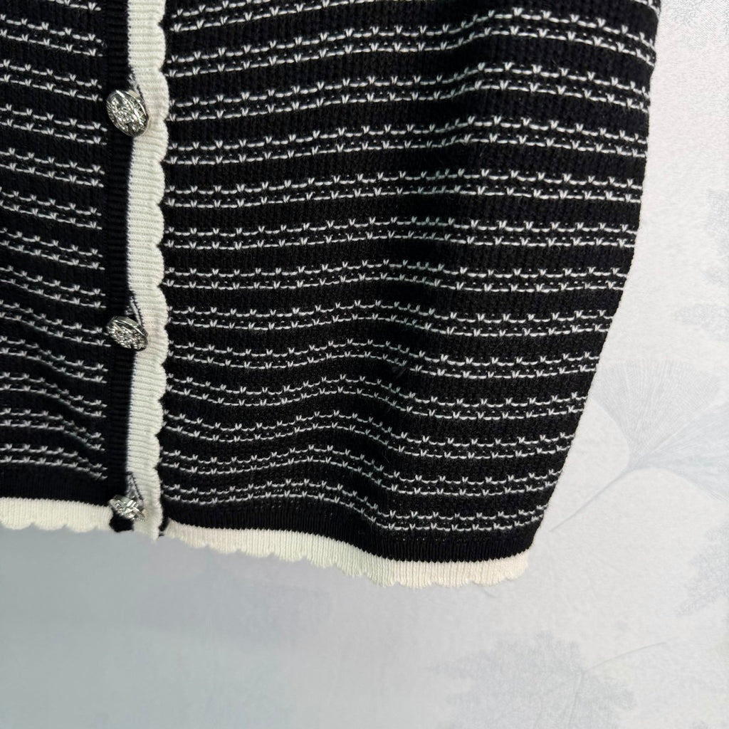 Contrast-Trim Knit Cardigan - View 7