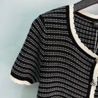 Contrast-Trim Knit Cardigan - View 4