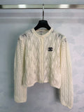 Cable-Knit Zip Cardigan - View 1