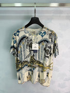 Baroque Print Silk Blouse - View 1