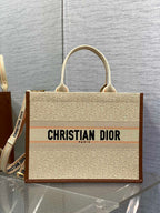 Canvas Tote Bag with Leather Trim