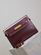 Crocodile-Embossed Leather Chain Bag
