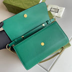 Bamboo Handle Leather Wallet with Chain