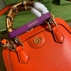 Diana Leather Bamboo Handle Bag