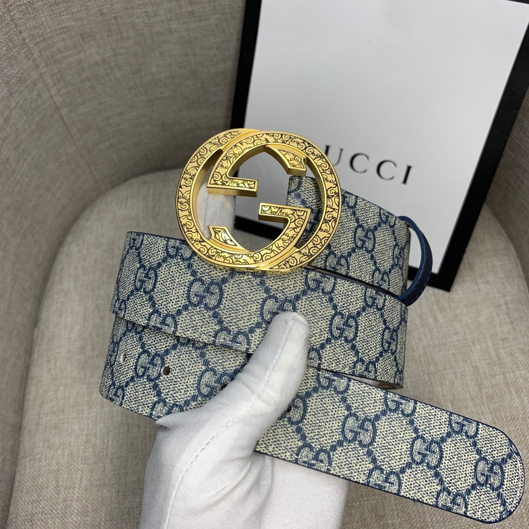 GG Supreme Canvas Belt with Gold-Tone