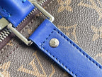 Keepall Bandoulière 50 – Monogram Canvas with Blue Leather Trim