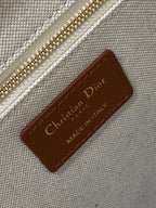 Canvas Tote Bag with Leather Trim