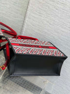 Canvas Tote Bag with Leather Trim