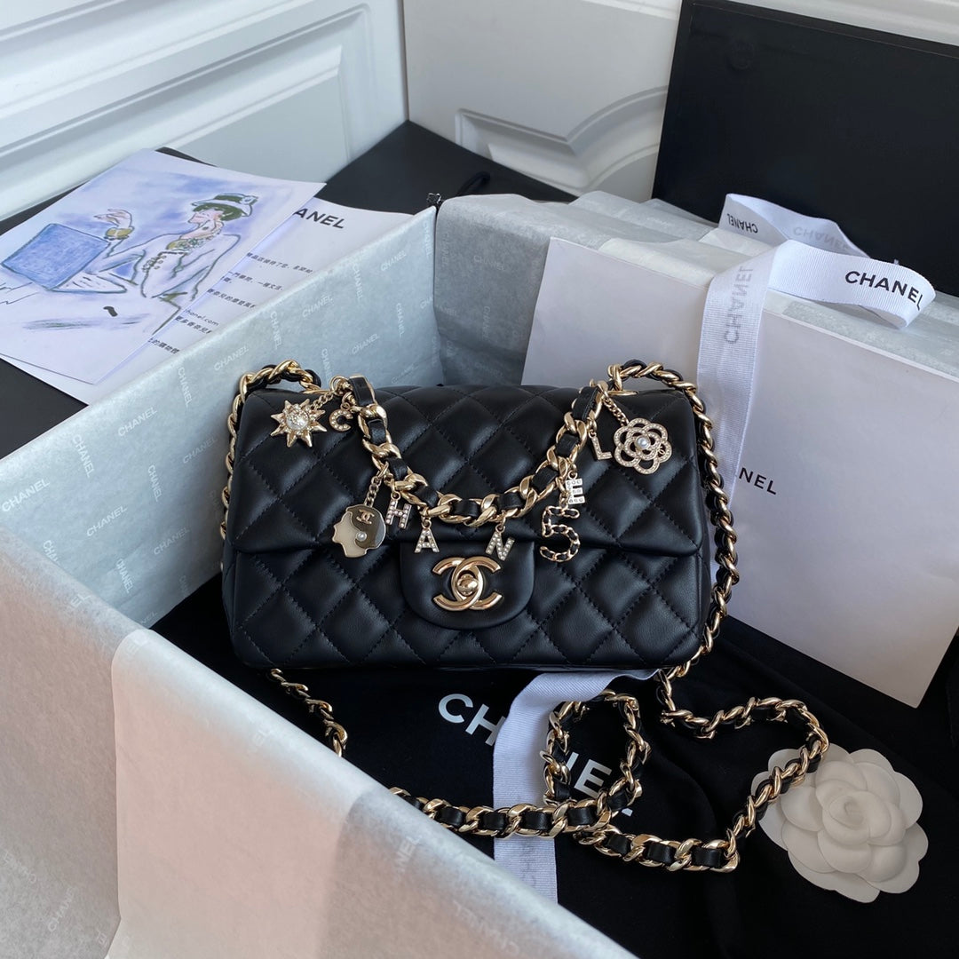 Quilted Coco Charm Flap Bag