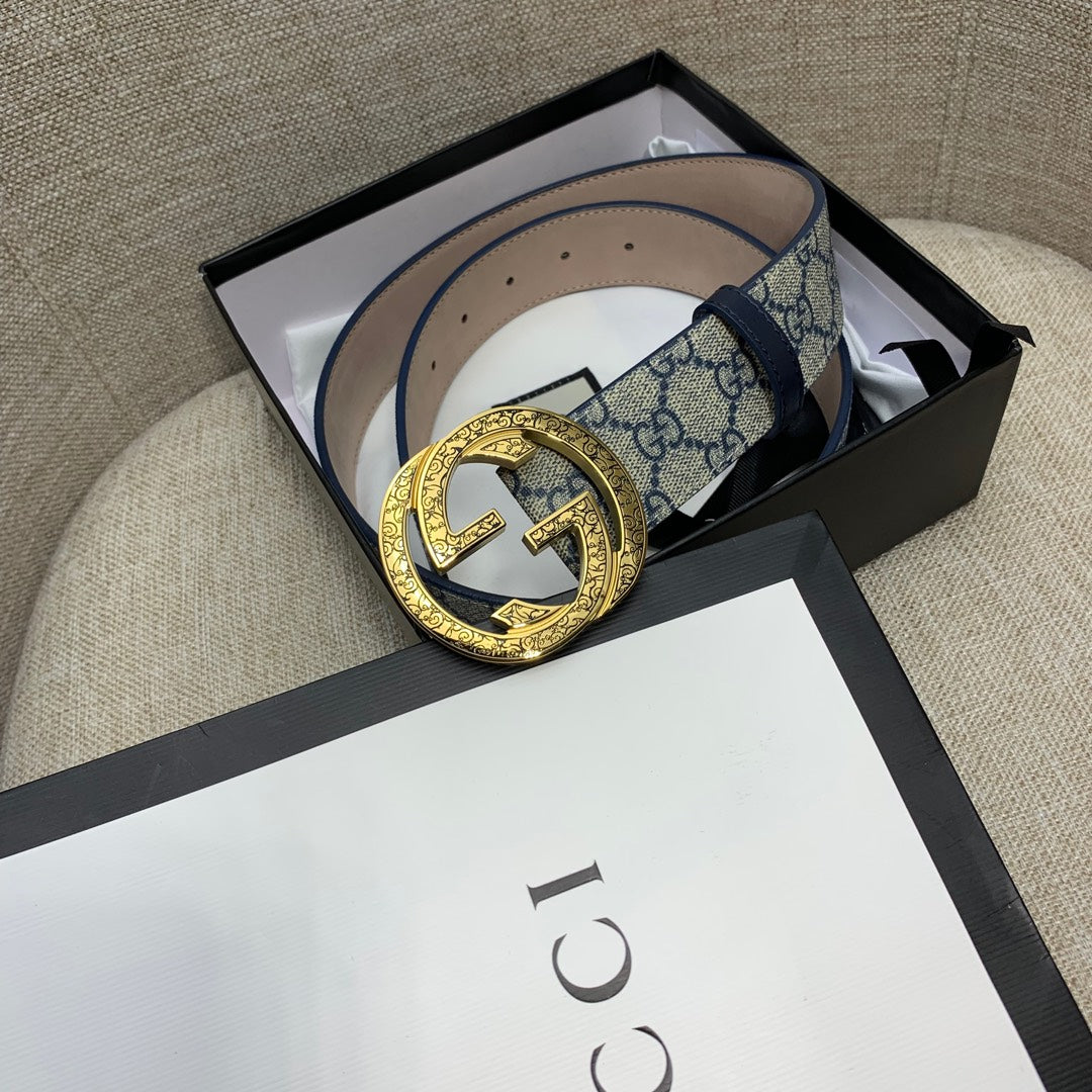 GG Supreme Canvas Belt with Gold-Tone