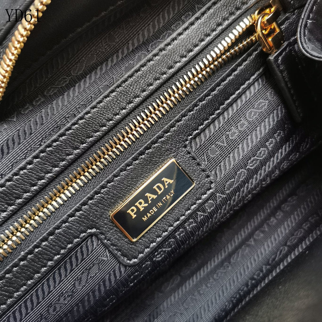 Re-Nylon and Saffiano Leather Two-Handle Bag