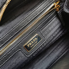 Re-Nylon and Saffiano Leather Two-Handle Bag