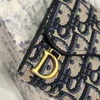 Oblique Lotus Wallet with Asymmetrical Flap & Gold "D" Charm