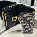 Oblique Lotus Wallet with Asymmetrical Flap & Gold "D" Charm