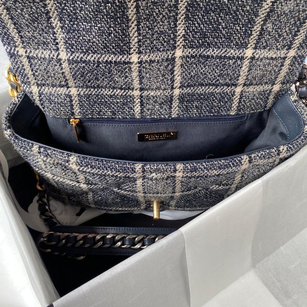Tweed Flap Shoulder Bag