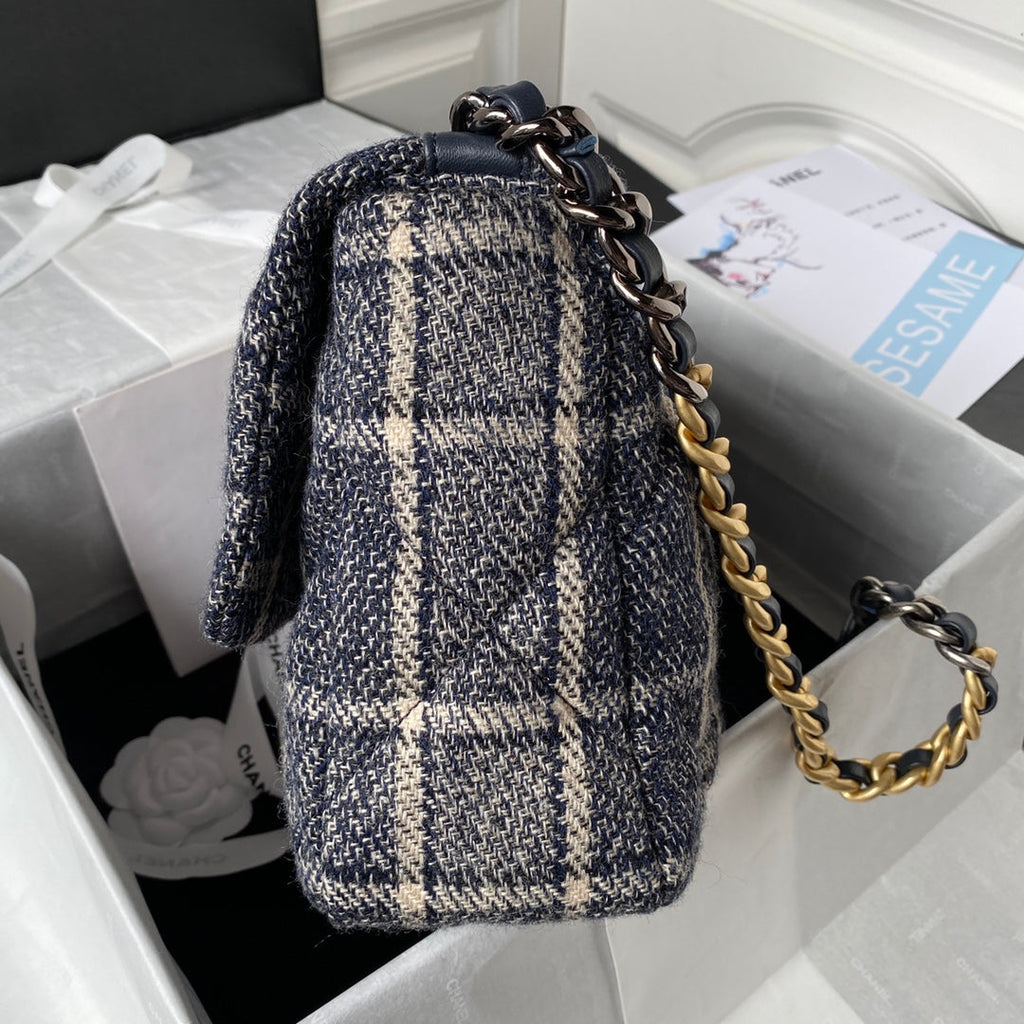 Tweed Flap Shoulder Bag